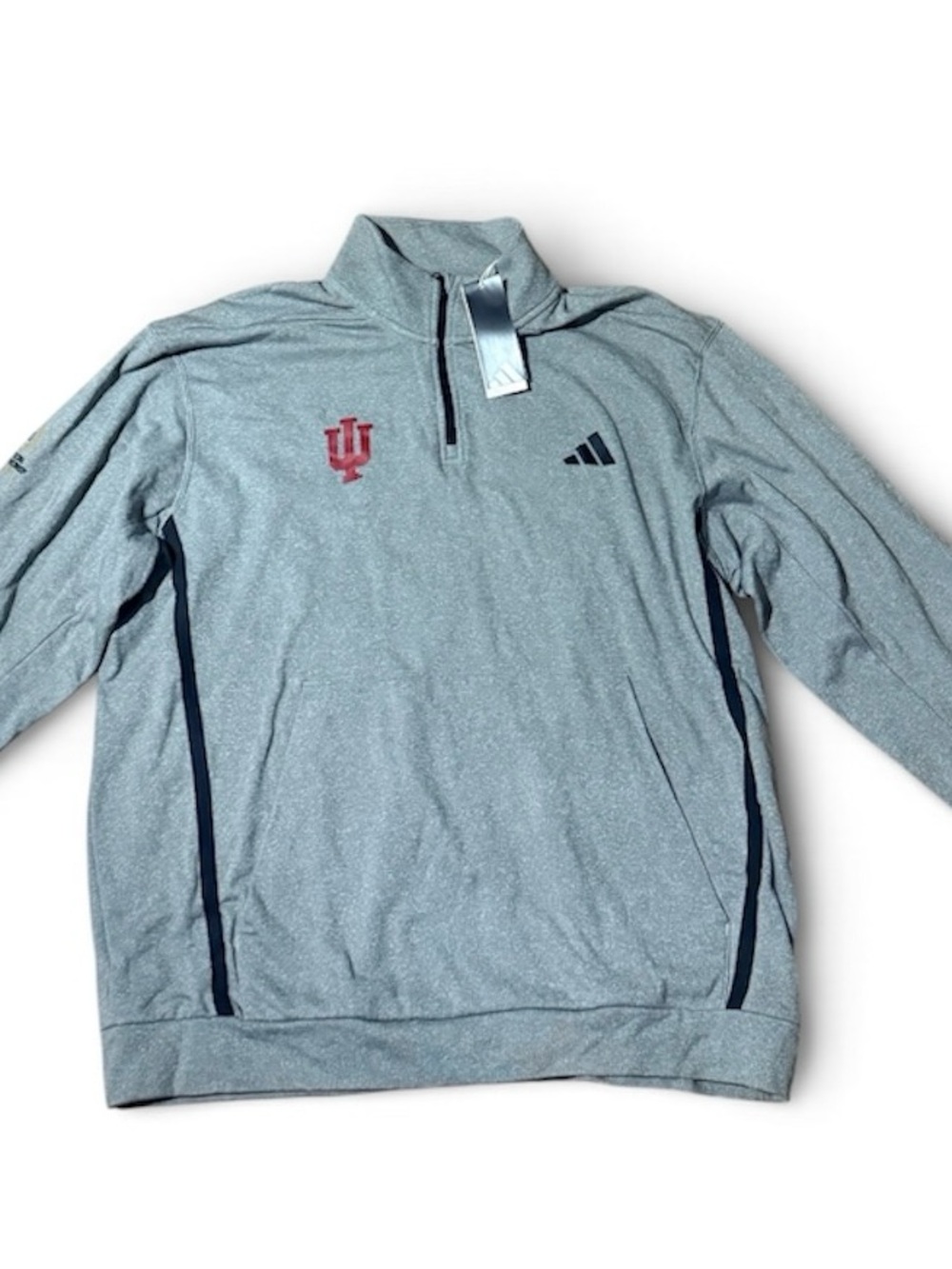 adidas Light Gray Indiana Quarter-Zip Pullover